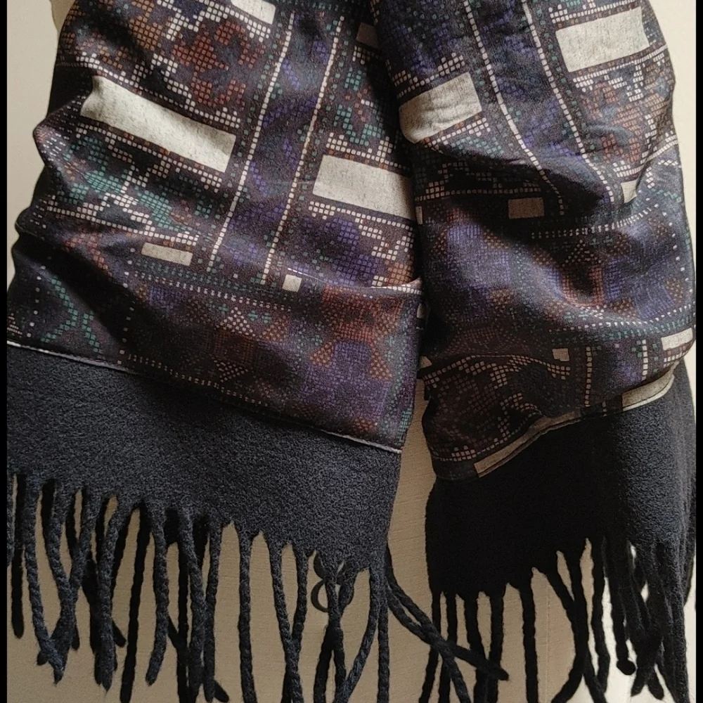 Vintage Italian Wool & Silk Winter Scarf
